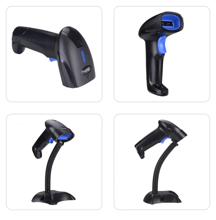 USB Barcode Scanner with Stand Laser 1D Scanner